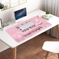 Large Mouse Pad and Keyboard Wrist Rest, Desk Pad for Keyboard and Mouse, 4-in-1 Large Gaming Mouse Pad with Wrist Support, Desk Mat for Home Office Study Game-Pink Stay Positive - Image 7
