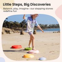 Tiny Land Stepping Stones for Kids, 5pcs Non-Slip Toddler Stepping Stones, Sensory Stepping Stones for Promoting Toddler's Balance & Coordination Skills, Stepping Stones for Toddlers 3-5 - Image 2