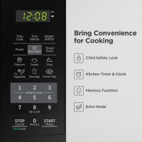 COMFEE EM720CPL-PMB Countertop Microwave Oven with Sound On/Off, ECO Mode and Easy One-Touch Buttons, 0.7 Cu Ft, Black - Image 2