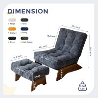 MAXYOYO Accent Chair with Ottoman Adjustable Backrest, Tufted Living Room Chair Upholstered Lounge Chair with Footrest Set, Modern Chair Cozy Reclining Chair for Reading Room, Dark Grey - Image 2
