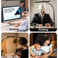 ACNCTOP Desk Lamp for Office Home - Eye-Caring Architect Task Lamp 25 Lighting Modes Adjustable LED Desk Lamp Flexible Gooseneck Clamp Light for Workbench Drafting Reading Study - Image 3