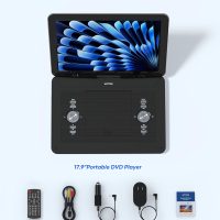WONNIE 17.9" Portable DVD Player with 15.4" Large HD Swivel Screen, 6 Hours Rechargeable Battery, DVD Player Portable Support MP4, MKV Video & USB/SD Card/Sync TV, High Volume Speaker, All Regions - Image 8