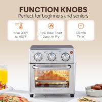 Elite Gourmet EAF0852SS 8.5Qt. Capacity Air Fryer Oven, Air Fry, Broil, Toast, Bake & Broil with Convection, Time and Temperature Controls, 800-Watts, Includes 25 Delicious Recipes, Stainless Steel - Image 5