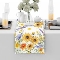 Calendula Flowers Spring Summer Table Runner Seasonal Kitchen Dining Table Decoration for Home Party Holidays - Image 2