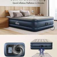 iDOO Queen Air Mattress with Built in Pump, 18 Raised Comfort Inflatable Blow up Mattress, Upgraded Four Chamber Portable Air Bed for Camping, Guests and Home, Colchon Inflable, 650 lbs Max - Image 3