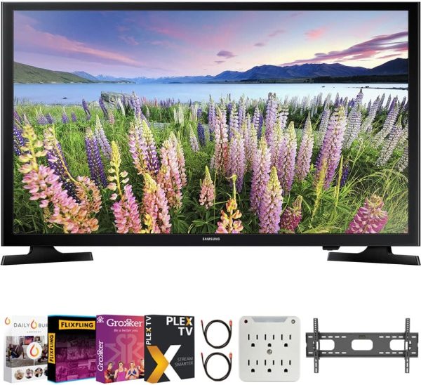 Samsung UN40N5200A 40 inch Class N5200 Smart Full HD TV Bundle with Premiere Movies Streaming + 37-100 Inch TV Wall Mount + 6-Outlet Surge Adapter + 2X 6FT HDMI 2.0 Cable