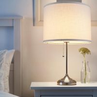 Drum Lamp shades Set of 2, White Line Lamp Shades for Table Lamps Floor Lamp, 13" Top X 13" Bottom X 10" High Large Fabric Lamp Shades, Easy Assembly Replacement Lampshades - Image 7