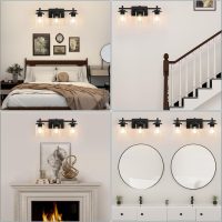 3-Lights Bathroom Vanity Light Fixtures, Modern Black Vanity Lights Over Mirror with Clear Glass Shade for Bathroom, Wall Mounted Lamp for Bedroom Hallway Living Room - Image 7