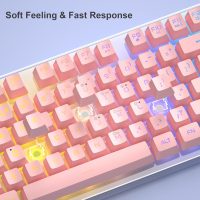 Gaming Keyboard and Mouse Combo, K1 RGB LED Backlit Keyboard with 104 Keys Computer PC Gaming Keyboard for PC/Laptop (Pink) - Image 5