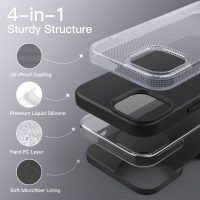 JETech Silicone Case for iPhone 14 6.1-Inch, Silky-Soft Touch Full-Body Protective Phone Case, Shockproof Cover with Microfiber Lining (Black) - Image 3