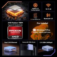 GEEKOM Mini PC AX8 Max, Dual 2.5G Lan AMD Ryzen 7 8745HS (Up to 4.9GHz, 3 Mode) Desktop Computers, Radeon 780M, 32GB DDR5 5600MHz RAM 1TB PCIe SSD, 2xUSB4/PD/WOL/8K 4 Display/Gaming/Business/Win11 Pro - Image 3