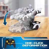 FDJ Remote Control Car - Transform Toys Car Robot, One Button Deformation to Robot with Flashing Light, 2.4Ghz 1:18 Scale Transforming Police Car Kids Toys with 360 Degree Rotating, Girls Boys Toys - Image 3