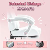 Dowinx Gaming Chair Cute with Cat Ears and Massage Lumbar Support, Ergonomic Computer Chair for Girl with Footrest and Headrest, Comfortable Reclining Game Chair 290lbs for Adult, Teen, White - Image 5