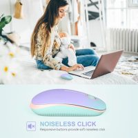 Unipows Wireless Mouse - 2.4G Slim Portable Computer Mouse with Nano Receiver, Less Noise Mobile Optical Mice for Notebook, PC, Laptop, Desktop (Gradient Mint Green) - Image 4
