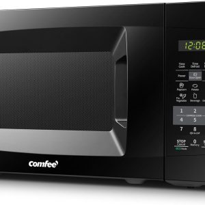 COMFEE EM720CPL-PMB Countertop Microwave Oven with Sound On/Off, ECO Mode and Easy One-Touch Buttons, 0.7 Cu Ft, Black