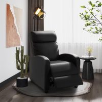 Homall Modern Recliner Chair Padded Seat Pu Leather for Living Room Single Sofa Recliner Seat Club Chair Home Theater Seating (Black) - Image 8