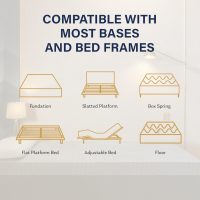 EGOHOME 12 Inch Queen Mattress, Copper Gel Cooling Memory Foam for Back Pain Relief, Therapeutic Bed in a Box, Foam Made in USA, CertiPUR-US Certified, 60x80x12 Black - Image 7