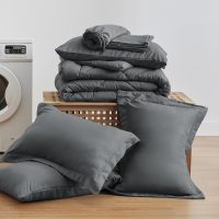Love's cabin Full Comforter Set Dark Grey, 7 Pieces Full Bed in a Bag, All Season Bedding Sets with 1 Comforter, 1 Flat Sheet, 1 Fitted Sheet, 2 Pillowcase and 2 Pillow Sham - Image 6