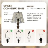 Lampshades for table lamp,metal lamp shade,small lamp shades,lamp shades for floor lamps,lamp cover,vintage lamp shade,6" Top x 10" Bottom x 7.5" High (Spider) & Bedside Lamp-Black Gold - Image 4
