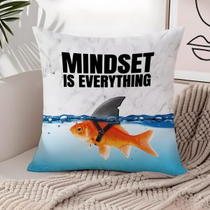 Inspirational Positive Gifts Pillow Covers 18x18, Mindset is Everything Decorative Throw Pillow Covers Pillowcases for Home Bedroom Living Room Decor