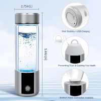 2024 Best Healthy Hydrogen Water Bottle Portable Hydrogen Water Generator Upgrade with Dust Covers Adopting SPE and PEM Technology for Travel Yoga Office Family Presents - Image 3