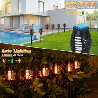 10Pack Solar Lights Outdoor, Solar Torch Lights Outdoor Flickering Flame for Halloween Decorations, Waterproof Garden Light Solar Powered , Torches Flame Light for Outside Halloween Decor Yard Garden - Image 4