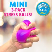 Power Your Fun Arggh Mini Stress Balls for Adults and Kids - 3pk Squishy Stress Balls, Color Changing Resistance Fidget Toys, Sensory Stress Relief Squeeze Toys Squishy Toy (Yellow, Pink, Blue) - Image 2