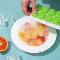 Ice Cube Tray 14 Ice Tray Easy Release Flexible, Silicone with Spill-Resistant Removable Lid Safe and Durable, Pink - Image 2