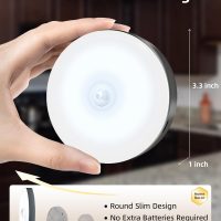 EZVALO Under Cabinet Lighting,1000mAh Rechargeable Puck Lights with Remote,3 Color Temps & 12 RGB Motion Sensor Closet Lights Indoor, Dimmable Under Counter Lights for Kitchen, Shelf Black (6 Packs) - Image 2