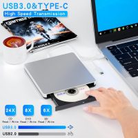 External Blu ray Drives Read/Write Compatible with Blu ray Burner Compatible USB 3.0/Type-C/Win7-11 OS Compatible with Read BD/DVD/CD Comes with English Manual and One-Year Warranty（Silver） - Image 2