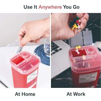 Alcedo Sharps Container for Home Use 1 Quart (1-Pack) | Biohazard Needle and Syringe Disposal | Small Portable Container for Travel and Professional Use - Image 7