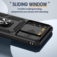 Goton Compatible with Samsung Galaxy A53 5G Case with Camera Cover & Kickstand Ring with Tempered Glass Screen Protector, Military Grade Shockproof Protective Bumper Cover Black - Image 5