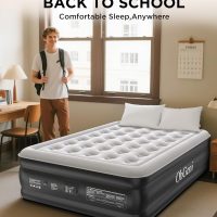 OhGeni Air Mattress Queen with Built in Pump, Inflatable Blow Up Mattress 18 Raised Comfort,Upgraded Surface Portable Mattress, Air Bed for Camping, Home and Guest, Colchone Inflable, 650 lbs Max - Image 7