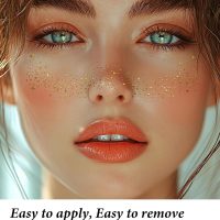 Face Glitter, Gold Temporary Face Tattoos Stickers, Body Face Glitter for Women Girls, Country Concerts Singer Festival Rave Accessories (Gold - 10 pcs) - Image 2