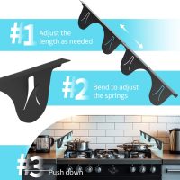 Stainless Steel Stove Gap Cover (2 Pack, Black), Stove Gap Filler for Kitchen, Range Trim Kit, Heat Resistant with Easy Clean, Adjustable Length 13.8” to 27.5” - Image 5
