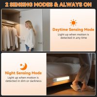 Under Cabinet Lighting Wireless, Rechargeable Motion Sensor Light Indoor, 3 Color Dimmable Closet Light Battery Operated with LED Power Display, Magnetic Under Counter Lights for Kitchen, Home (3Pack) - Image 5