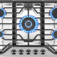 30 Inch Gas Cooktop Stovetop with 5 Italy SABAF Burners 39400BTU, 0.6mm Stainless Steel,Heavy-Duty Cast Iron Grate,Dual Fuel LPG/NG,Leakage Protection - Image 2