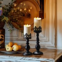 Homemory 6"x3" Outdoor Waterproof Flameless Candles, LED Candles, Battery Operated Candles with Remote and Timers, Electric Fake Plastic Pillar Candles, Ivory White, Set of 2 - Image 4