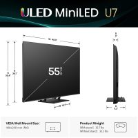 Hisense 55" Class U7 Mini-LED ULED 4K UHD Google Smart TV (55U75QG, 2025 Model) - QLED, Native 165Hz, VRR 288, Up to 3000 Nits, HDR10+, Dolby Vision IQ · Atmos, IMAX Enhanced, 2.1.2 Ch Surround - Image 2