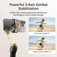 DJI Osmo Mobile 7P Gimbal Stabilizer for Smartphone 3-Axis Phone Gimbal Bundle with 2X Deco Essentials 3.5mm Clip-On Mini Lapel Microphone +LED Cordless Smartphone Ring Light + 2 Year Protection Pack - Image 8