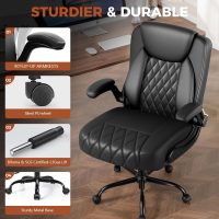 COMHOMA Leather Office Chair Ergonomic Computer Gaming Chair with Comfy Back Support, Executive Mid-Back,Small Gmaing Chair with Adjustable Armrests, for Short People Use, Rolling Swivel for Adults - Image 6