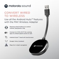 Motorola Sound MA1, The Only Google Authorized Wireless Android Auto Car Adapter, Smartphone to Screen Wireless Bridge Car Accessories, USB Type-A - Image 3