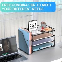 gianotter 4-Tier Paper Organizer With Magazine Holder, Desk Organizers and Accessories, Desk Accessories & Workspace Organizers, File Organizer for Office Supplies Storag (Black) - Image 3
