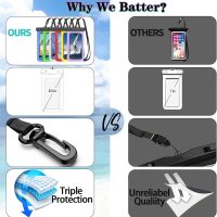 Up to 8.3" 5 Pack Multicolor Universal Waterproof Phone Pouch, Phone Waterproof Case Dry Bag,Protection Level: IP68,Outdoor Sports for Apple iPhone,Samsung,and More,Black,Blue,Pink,Orange,Green - Image 4