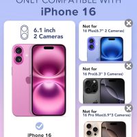 BERFY Compatible with iPhone 16 Case Glitter, [3 in 1] with Screen Protector + Camera Lens Protector, [Non-Yellowing] Clear Sparkle Slim Shockproof Hard Phone Cover for Women 6.1", Shiny Clear - Image 8
