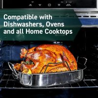 HexClad Hybrid Nonstick Small Roasting Pan with Rack, Dishwasher-Friendly, Oven-Safe Up to 900°F, Compatible with All Cooktops - Image 5