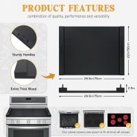 Noodle Board Stove Cover with Handles, Multiple Stove Top Cover Board for Electric/Gas Stove Top(Black) - Image 4