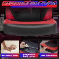 Sweetcrispy Computer Gaming Desk Chair - Ergonomic Office Executive Adjustable Swivel Task PU Leather Racing Chair with Flip-up Armrest for Adults, Kids, Men, Girls, Gamer, Black Red - Image 7