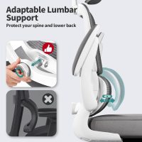 TRALT Office Chair Ergonomic Desk Chair, 330 LBS Home Mesh Office Desk Chairs with Wheels, Comfortable Gaming Chair, High Back Office Chair for Long Hours (White) - Image 3