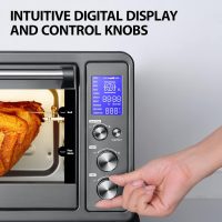 TOSHIBA AC25CEW-BS Large 6-Slice Convection Toaster Oven Countertop, 10-In-One with Toast, Pizza and Rotisserie, 1500W, Black Stainless Steel, Includes 6 Accessories - Image 7